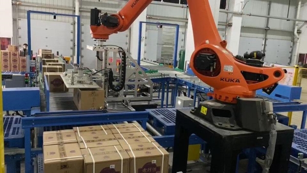 码垛案例-国企商超机器人码垛项目